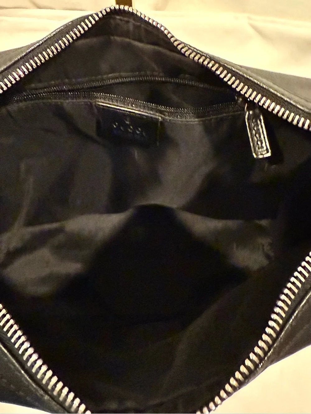 Vintage Gucci Black Leather Hobo Shoulder Bag